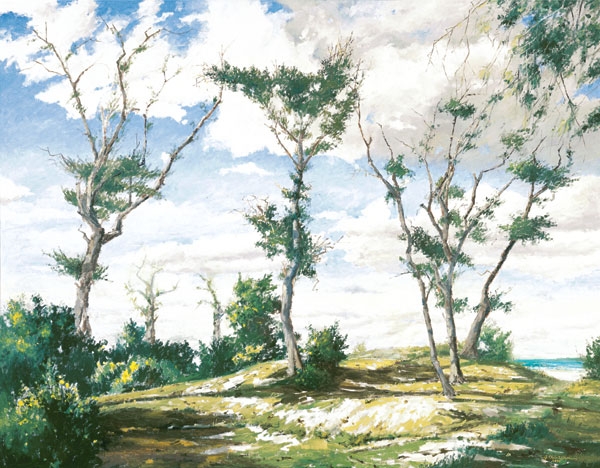 North Carolina artist J. Chris Wilson's Landscape Painting <em>Dunekeepers at Emerald Isle</em> see also "From Murphy to Manteo--An Artist's Scenic Journey"