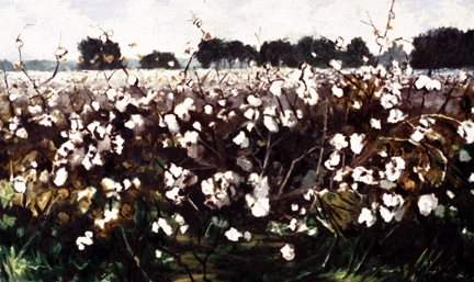 North Carolina artist J. Chris Wilson's Landscape Painting <em>Cottonsong at Cool Spring</em> see also "From Murphy to Manteo--An Artist's Scenic Journey"