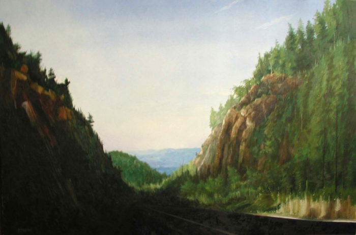 North Carolina artist J. Chris Wilson's Landscape Painting <em>Winding Steps towards Franklin, Macon County</em> "From Murphy to Manteo--An Artist's Scenic Journey"